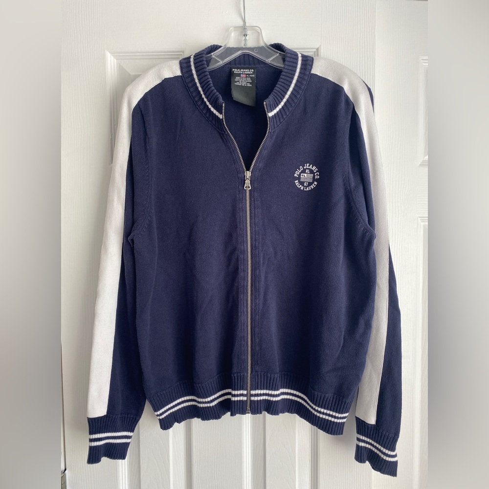 Vintage Ralph Lauren Polo Navy Zip Up Sweater